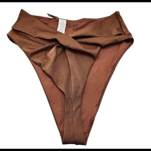 Aerie Brown High Cut Cheeky Bikini Bottom